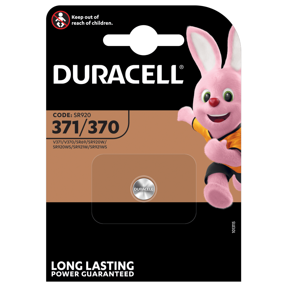 Pilas especiales Duracell de óxido de plata 371/370 de 1,55V