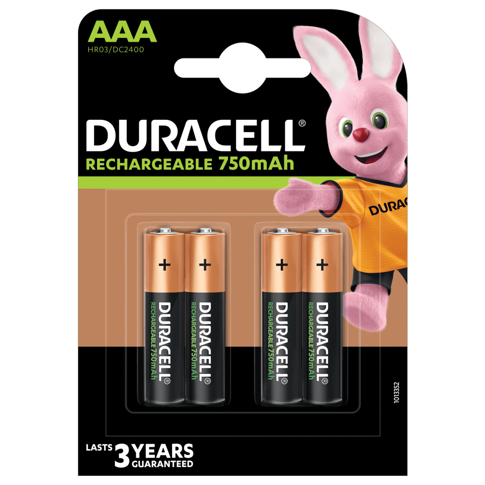 Duracell rechargeable AAA-750mAh paquete de 4 piezas