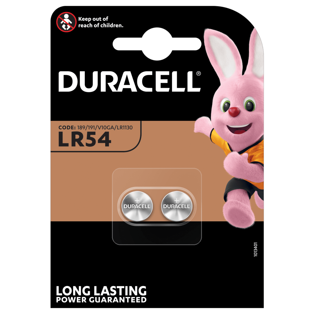 Pilas alcalinas especiales Duracell de botón LR54 de 1,5 V paquete de 2 piezas