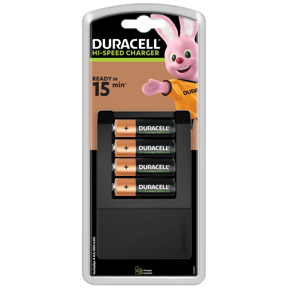El cargador de batería Duracell de 15 minutos incluye 4 ranuras AA 1300 mAh