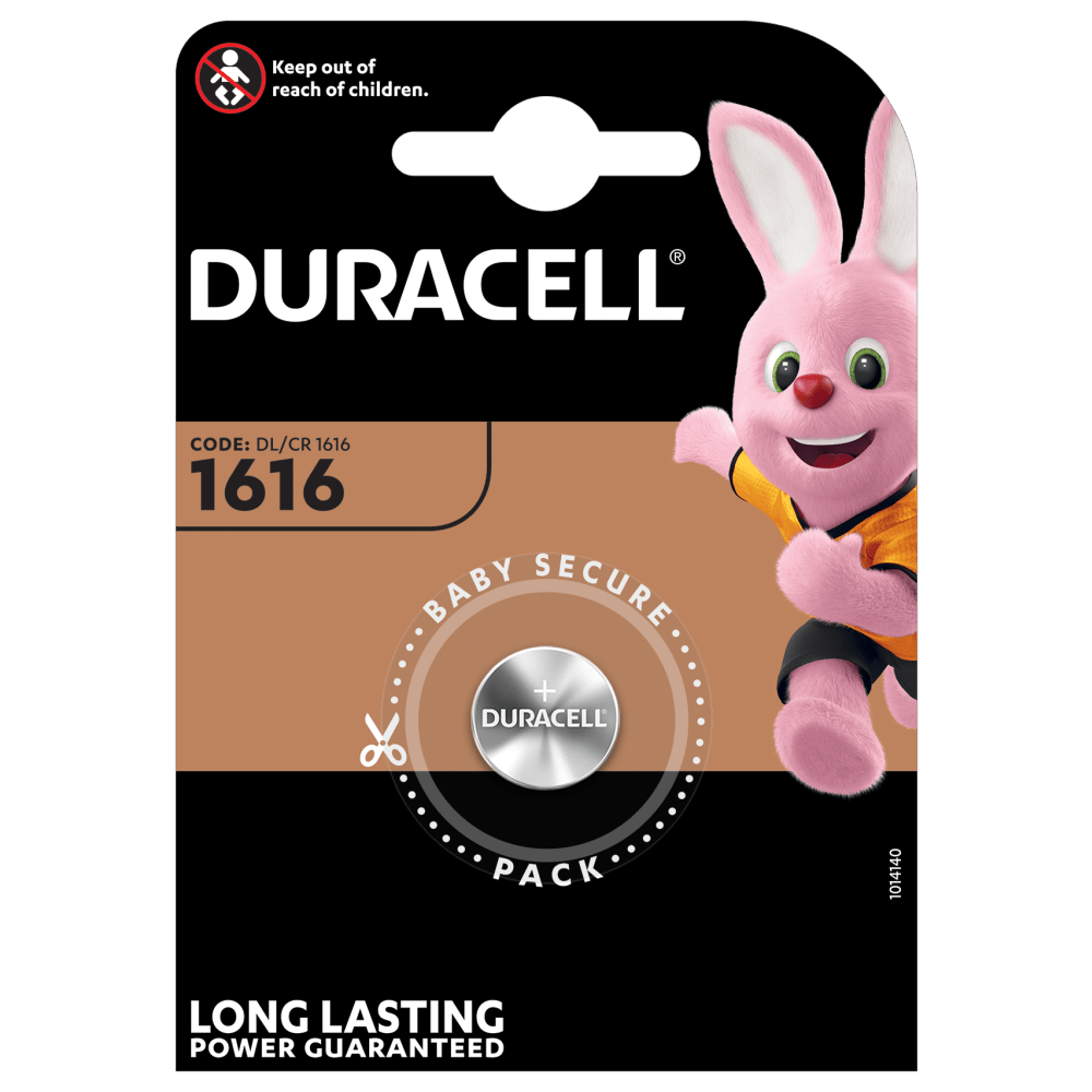 Pila especiales Duracell de botón de litio 1616