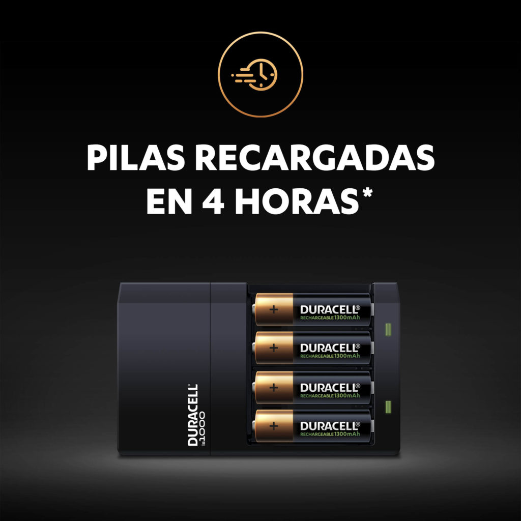 Duracell cargador recargadas en 4 horas