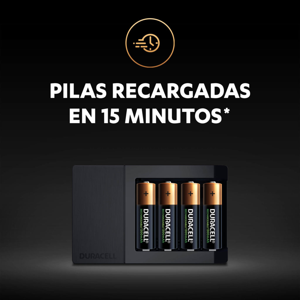 El cargador de pilas Duracell de 15 minutos