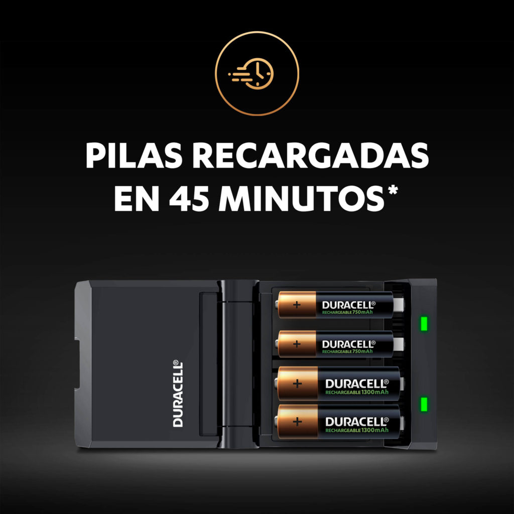 Duracell cargador de pilas en 45 minutos