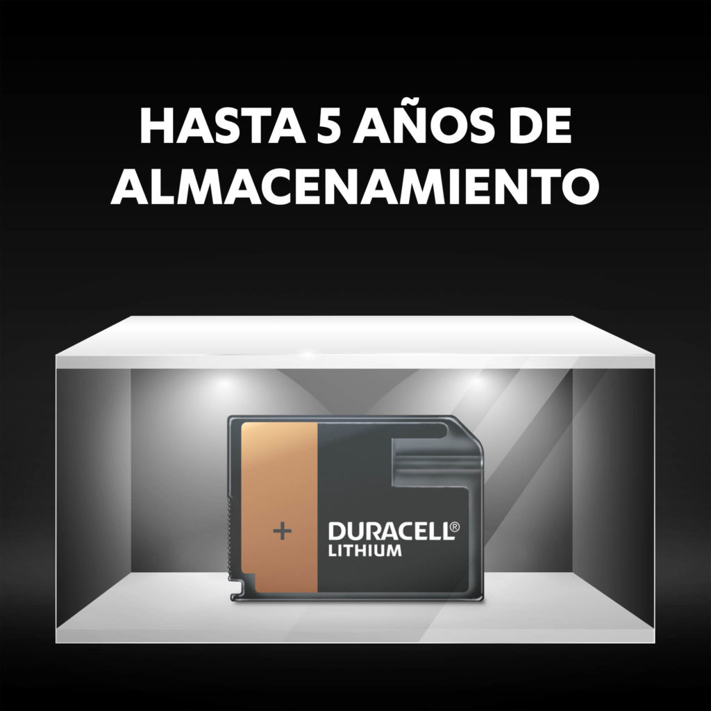 Pilas especiales Duracell alcalinas J de 6V-5 años en almacenamiento